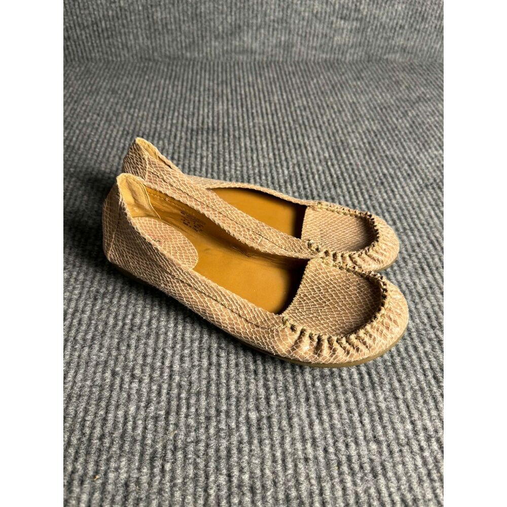 MIA Snakeskin Print Driving Moccasins Ballet Flats Loafers Tan/Beige EUR 40 US 8